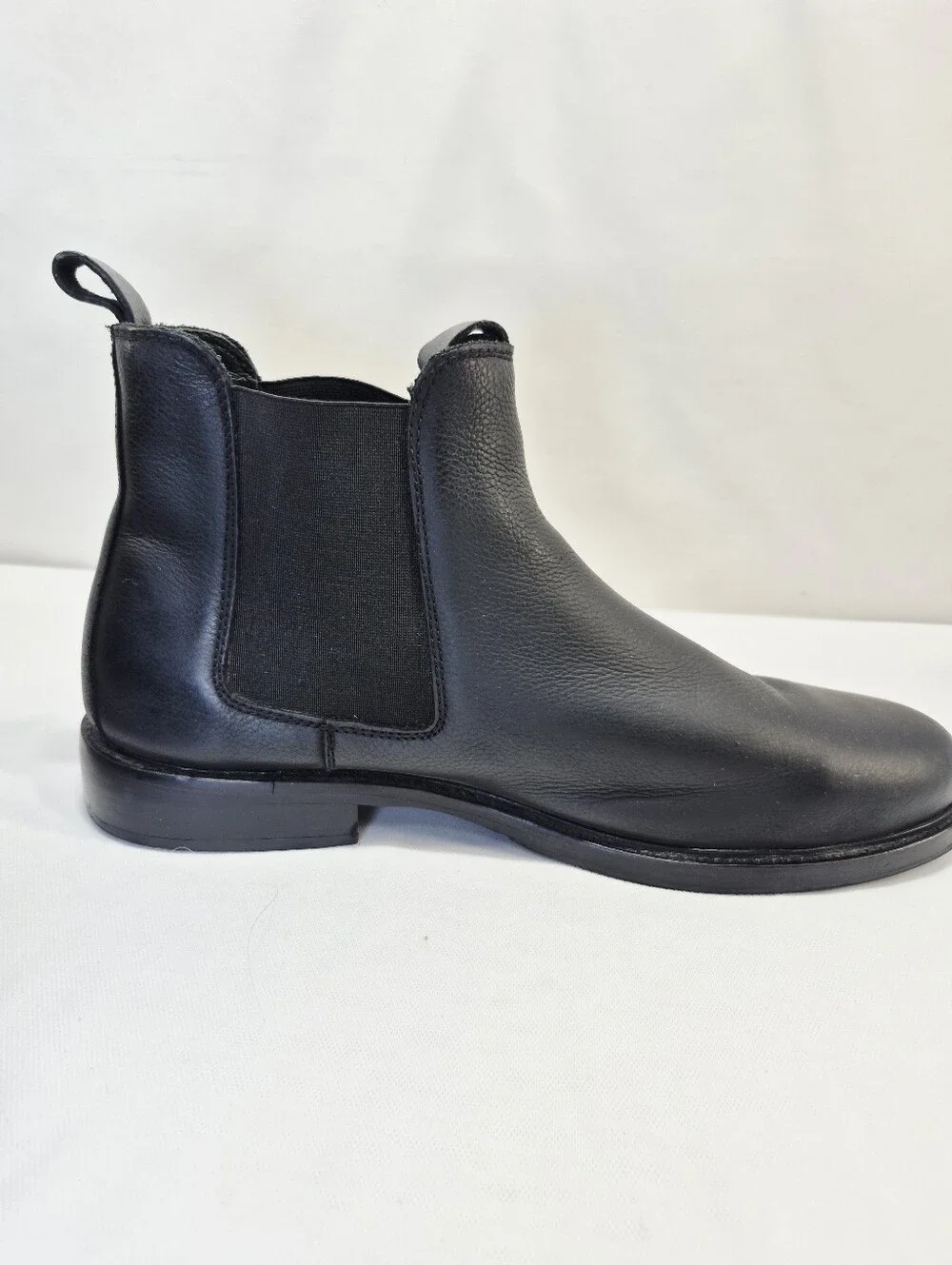 Polo Ralph Lauren Mens 12D Normanton Black Leather Ankle Boots Pull-On